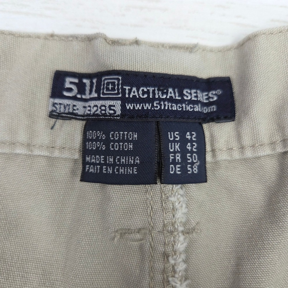 5.11 Tactical Series 73285 Cargo Shorts Men 42 Khaki Tan Cotton Canvas Utility - Picture 4 of 11